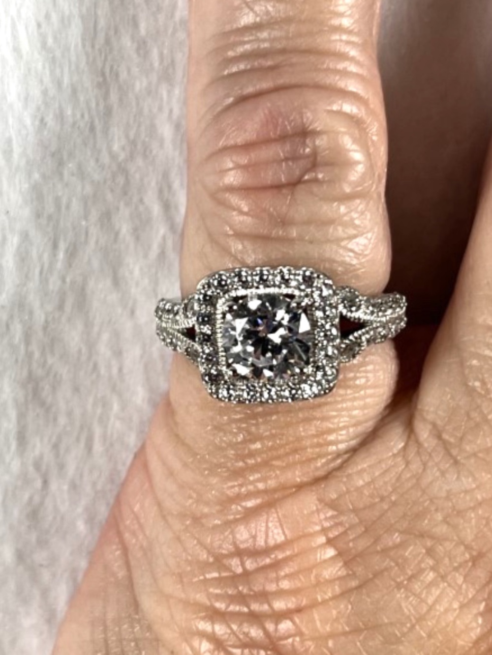Fuzion Creations Sterling Silver 925 CZ Custer Ring Size 6 Signed FC Vietnam